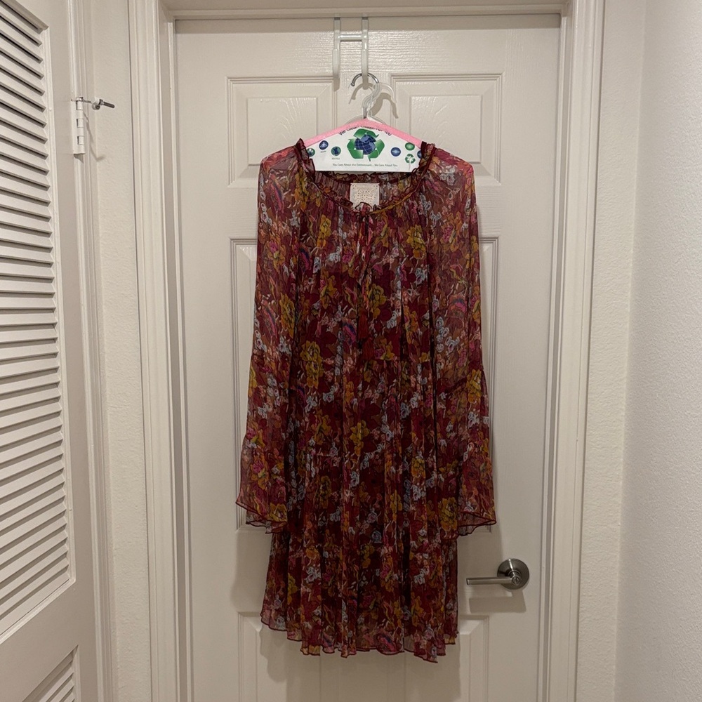 Johnny Was Multicolor Floral Long Sleeve Dress